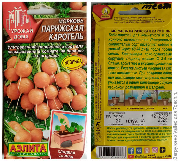 Морковь 'Парижская Каротель' от агрофирмы